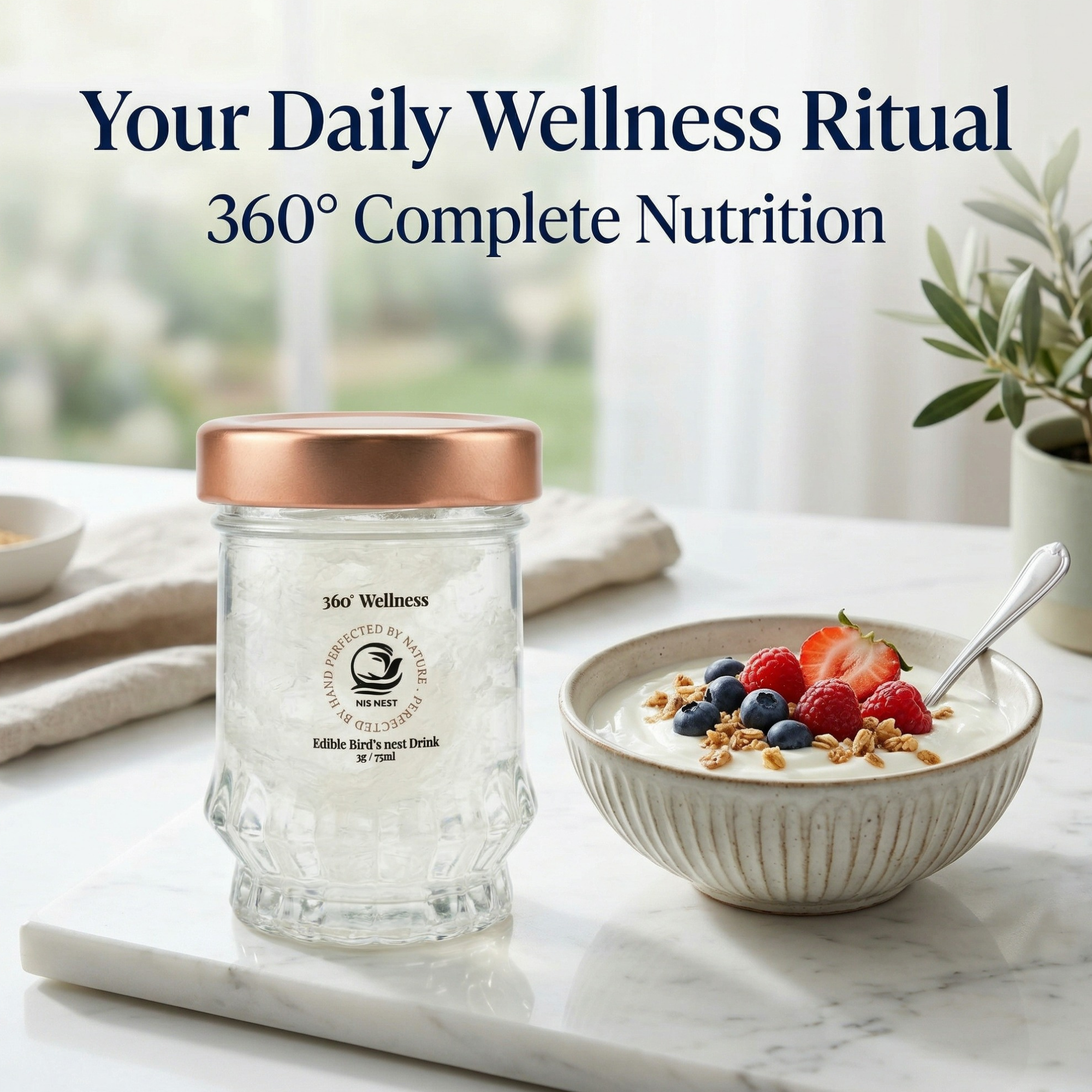 NIS NEST daily wellness ritual with 360 complete nutrition.